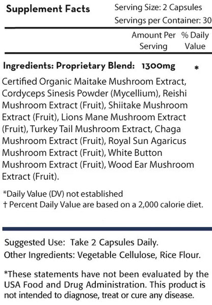 Maitake 10X - 10 Powerful Medicinal Mushrooms for Total Immunity
